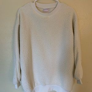 White Sherpa sweater from urban outfitters!